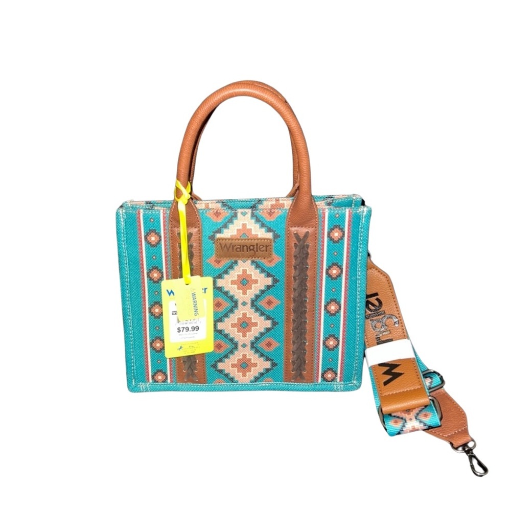 Wrangler Turquoise and Brown Tote Bag​ - Picture 4 of 8